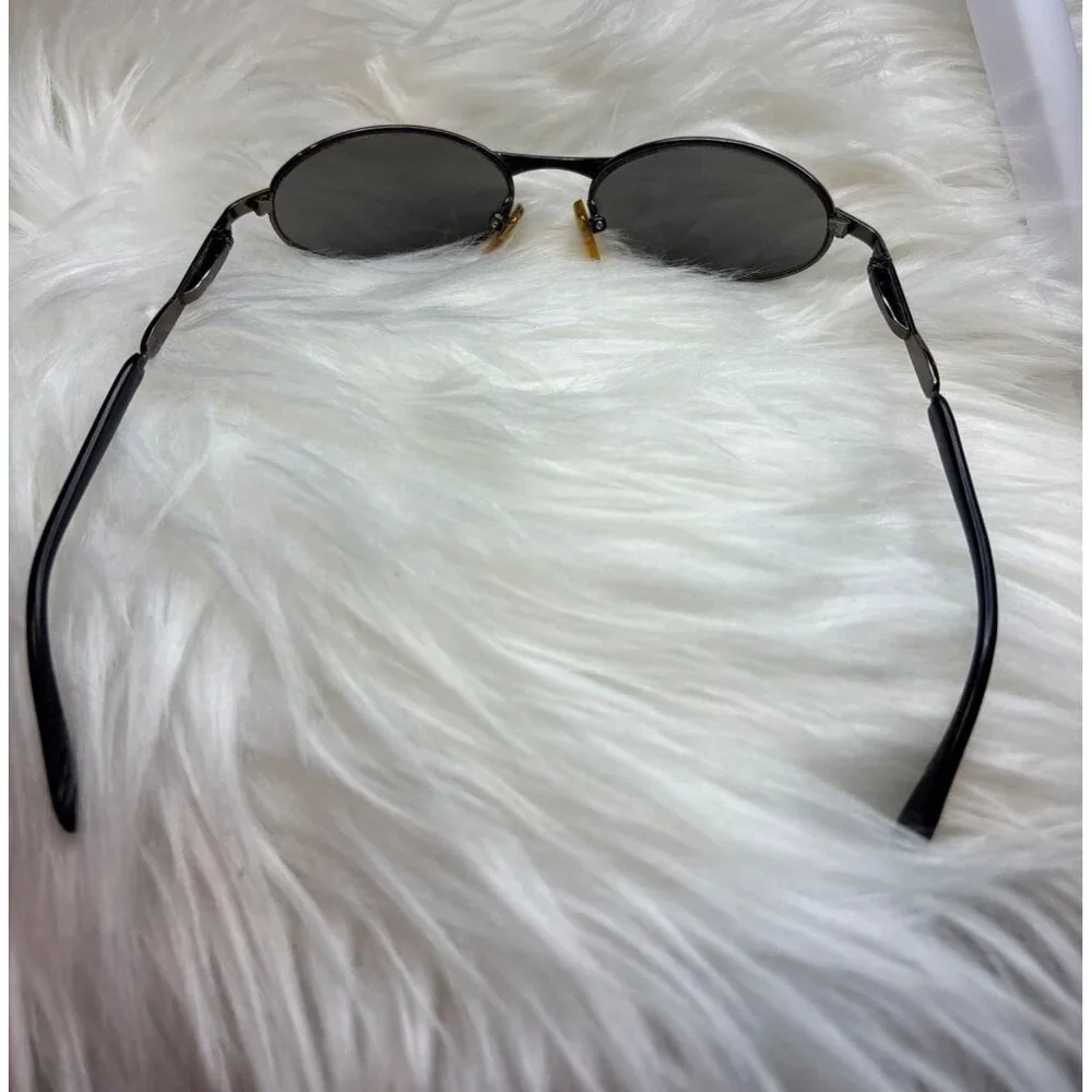 Vtg USA Olympics Rings Sunglasses Oval Black Metal Frame Collectable Preowned